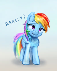 Size: 731x917 | Tagged: safe, artist:xbi, derpibooru import, rainbow dash, pegasus, pony, dialogue, gradient background, looking at you, solo