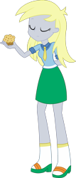 Size: 998x2330 | Tagged: safe, artist:sketchmcreations, edit, derpy hooves, equestria girls, friendship games, eyes closed, food, muffin, offering, simple background, solo, transparent background, vector