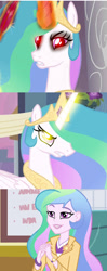 Size: 586x1476 | Tagged: safe, princess celestia, principal celestia, equestria girls, celestia's office, gendo pose