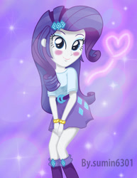 Size: 1722x2226 | Tagged: safe, artist:sumin6301, rarity, equestria girls, blushing, smiling, solo