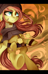 Size: 1244x1914 | Tagged: safe, artist:facerenon, fluttershy, pegasus, pony, female, mare, solo, underhoof