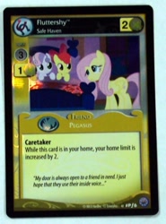 Size: 592x800 | Tagged: safe, apple bloom, fluttershy, scootaloo, sweetie belle, pegasus, pony, ccg, enterplay, mlp trading card game