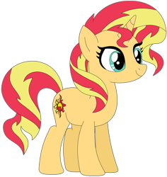 Size: 1024x1087 | Tagged: dead source, safe, artist:ra1nb0wk1tty, sunset shimmer, pony, unicorn, backwards cutie mark, female, mare, simple background, solo, transparent background