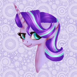 Size: 600x600 | Tagged: safe, artist:timser_, artist:timserart, starlight glimmer, pony, unicorn, bust, portrait, smiling, solo