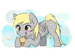 Size: 2000x1500 | Tagged: safe, artist:kanaowo, derpy hooves, pegasus, pony, female, food, mare, muffin, solo