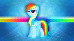 Size: 3840x2160 | Tagged: safe, artist:baumkuchenpony, artist:game-beatx14, derpibooru import, rainbow dash, pegasus, pony, determined, determined look, solo, wallpaper, wonderbolt trainee uniform