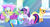 Size: 1099x596 | Tagged: safe, derpibooru import, screencap, applejack, merry may, parasol, rainbow dash, twilight sparkle, unicorn twilight, earth pony, pegasus, pony, unicorn, sonic rainboom (episode), background pony, weather factory uniform