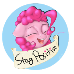 Size: 2400x2400 | Tagged: safe, artist:captainpudgemuffin, pinkie pie, earth pony, pony, old banner, positive ponies, solo, tickling
