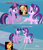 Size: 880x1024 | Tagged: safe, edit, edited screencap, screencap, starlight glimmer, sunset shimmer, twilight sparkle, twilight sparkle (alicorn), alicorn, pony, unicorn, abuse, angry, background pony strikes again, crying, dialogue, discovery family logo, eea rulebook, happy, jealous, op is a cuck, op is trying to start shit, op isn't even trying anymore, out of character, sad, shimmerbuse, shocked, thug, truth