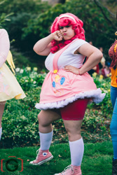 Size: 1333x2000 | Tagged: safe, artist:blossoming cosplay, pinkie pie, human, 2014, cosplay, irl, irl human, photo, sakura matsuri, solo, suspenders