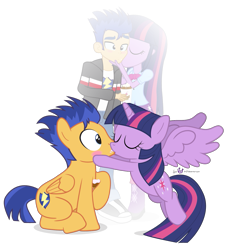 Size: 1425x1560 | Tagged: safe, artist:dm29, derpibooru import, flash sentry, twilight sparkle, twilight sparkle (alicorn), alicorn, equestria girls, backwards cutie mark, blushing, female, flashlight, kissing, male, shipping, simple background, straight, transparent background, whipped cream