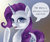 Size: 2139x1808 | Tagged: safe, artist:katyand, rarity, pony, unicorn, dialogue, meme, solo, white and gold or black and blue dress meme