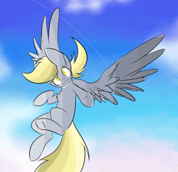 Size: 1349x1300 | Tagged: safe, artist:skylinetoaster, derpy hooves, pegasus, pony, female, flying, looking at you, mare, missing cutie mark, reaching out, solo