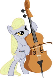 Size: 734x1088 | Tagged: safe, artist:blah23z, edit, derpy hooves, octavia melody, earth pony, pony, bipedal, cello, fusion, hoof hold, musical instrument, palette swap, recolor, simple background, solo, tavified, transparent background, vector