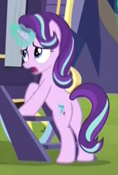 Size: 300x443 | Tagged: safe, screencap, starlight glimmer, pony, unicorn, road to friendship, cropped, female, mare, plot, solo, trixie's wagon