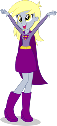 Size: 383x848 | Tagged: safe, artist:punzil504, derpy hooves, equestria girls, bizarro, bizarro girl, solo, superman