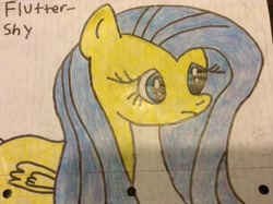 Size: 2592x1936 | Tagged: safe, artist:pizzamovies, fluttershy, pegasus, pony, photo, solo, traditional art