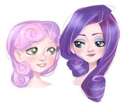 Size: 1441x1221 | Tagged: safe, artist:thesmallroomart, rarity, sweetie belle, human, humanized, sisters