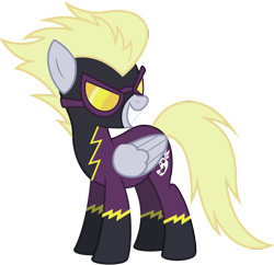 Size: 900x871 | Tagged: dead source, safe, artist:blah23z, derpy hooves, pegasus, pony, clothes, epic derpy, female, goggles, mare, shadowbolts, shadowbolts costume, simple background, solo, transparent background, vector