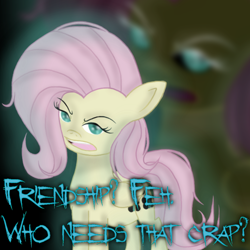 Size: 900x900 | Tagged: safe, artist:kristoonzartist76, fluttershy, pegasus, pony, female, flutterbitch, mare, solo