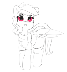 Size: 3347x3583 | Tagged: safe, artist:pabbley, derpibooru import, rainbow dash, pegasus, pony, :p, chest fluff, clothes, cute, dashabetes, female, mare, partial color, silly, tongue out