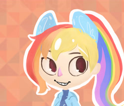 Size: 5470x4688 | Tagged: safe, artist:foxtali, derpibooru import, rainbow dash, human, absurd resolution, eared humanization, humanized, solo