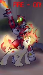 Size: 1613x2800 | Tagged: safe, derpibooru import, twilight sparkle, fire, fourze, fourze-stallion, kamen rider, kamen rider fourze, rapidash