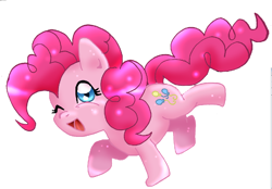 Size: 1106x771 | Tagged: safe, artist:kristyd, pinkie pie, earth pony, pony, female, mare, simple background, solo, white background