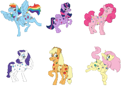 Size: 1079x763 | Tagged: safe, artist:artbears, derpibooru import, applejack, fluttershy, pinkie pie, rainbow dash, rarity, twilight sparkle, twilight sparkle (alicorn), alicorn, earth pony, pegasus, pony, unicorn, female, mane six, mare, simple background, transparent background