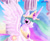 Size: 1000x822 | Tagged: safe, artist:anna-krylova, princess celestia, alicorn, pony, crown, female, horn, mare, multicolored mane, multicolored tail, solo, white coat, white wings, wings