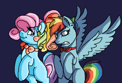 Size: 539x369 | Tagged: safe, artist:captainsnarkyninja, derpibooru import, rainbow dash, rainbow dash (g3), g3, self ponidox