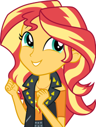 Size: 3000x3942 | Tagged: safe, artist:cloudyglow, sunset shimmer, a fine line, better together, equestria girls, .ai available, clothes, cute, female, geode of empathy, happy, shimmerbetes, shirt, simple background, smiling, solo, transparent background, vector