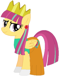 Size: 315x410 | Tagged: safe, artist:firestarartist, artist:user15432, sour sweet, pegasus, pony, equestria girls, base used, clothes, costume, crown, dress, ear piercing, earring, equestria girls ponified, gloves, gown, halloween, halloween costume, hasbro, hasbro studios, holiday, jewelry, piercing, ponified, princess, princess costume, princess crown, regalia, simple background, solo, white background