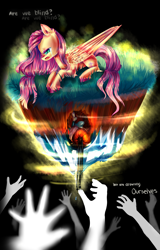 Size: 2500x3900 | Tagged: safe, artist:aquagalaxy, fluttershy, pegasus, pony, hand, op is trying to start shit, tl;dr