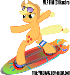 Size: 893x965 | Tagged: safe, artist:jrdn762, applejack, earth pony, pony, crossover, extreme gear, signature, simple background, solo, sonic riders, sonic the hedgehog (series), transparent background