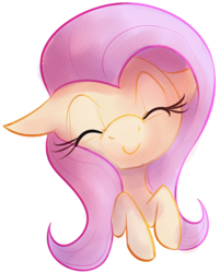 Size: 400x498 | Tagged: safe, artist:dotkwa, fluttershy, pegasus, pony, bust, happy, portrait, simple background, smiling, solo