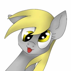 Size: 600x600 | Tagged: safe, artist:cassycolo, derpy hooves, pegasus, pony, :3, bust, looking at you, portrait, simple background, smiling, solo, white background