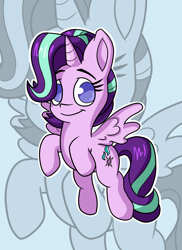 Size: 1024x1408 | Tagged: safe, artist:bohemianlizardking, starlight glimmer, alicorn, pony, alicornified, female, looking at you, mare, race swap, solo, starlicorn, this will end in happiness, xk-class end-of-the-world scenario, zoom layer