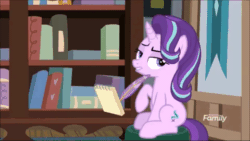 Size: 480x270 | Tagged: safe, edit, edited screencap, screencap, starlight glimmer, pony, unicorn, the parent map, animated, facehoof, reaction image