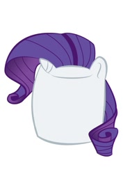 Size: 595x842 | Tagged: safe, rarity, pony, unicorn, literal, marshmallow, rarity is a marshmallow, tail, wat