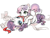 Size: 640x480 | Tagged: safe, artist:wan, rarity, sweetie belle, pony, unicorn, ribbon, sisters