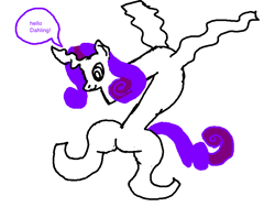 Size: 800x600 | Tagged: safe, rarity, pony, unicorn, female, horn, mare, ms paint, purple mane, solo, stylistic suck, white coat