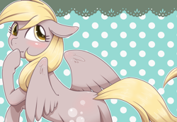 Size: 2258x1565 | Tagged: safe, artist:kiriya, derpy hooves, pegasus, pony, blushing, female, mare, solo