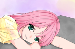 Size: 900x591 | Tagged: safe, artist:d-tomoyo, fluttershy, human, crying, humanized, solo