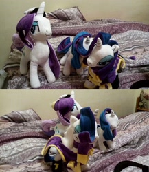 Size: 2880x3316 | Tagged: safe, artist:onlyfactory, rarity, testing testing 1-2-3, ancient wonderbolts uniform, bootleg, irl, photo, plushie, sgt. rarity