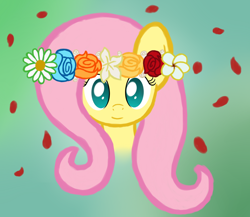 Size: 960x832 | Tagged: safe, artist:mtfc1029, fluttershy, pegasus, pony, female, floral head wreath, mare, solo