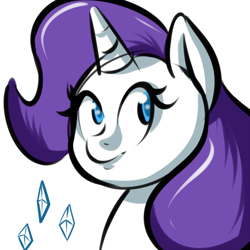 Size: 800x800 | Tagged: safe, artist:paoguu, rarity, pony, unicorn, colored, female, horn, mare, white coat