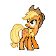 Size: 80x80 | Tagged: safe, artist:kevfin, applejack, earth pony, pony, pixel art, simple background, solo