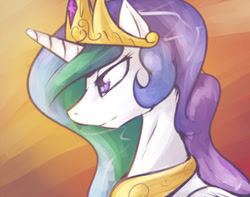 Size: 1000x789 | Tagged: safe, artist:dragk, princess celestia, alicorn, pony, bust, portrait, solo