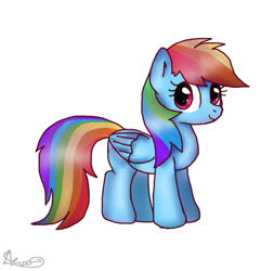 Size: 549x569 | Tagged: safe, artist:art3cakepony, derpibooru import, rainbow dash, pegasus, pony, cute, simple background, solo, white background